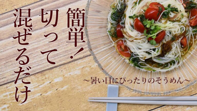 簡単！切って混ぜるだけの【薬味たっぷり もずくそうめん】