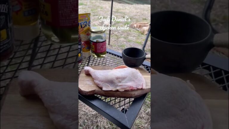ジャックダニエルBBQソース‼︎チキンソテー🍖＃shorts＃short＃CAMP＃キャンプ飯＃JackDaniel＃チキン＃おすすめ