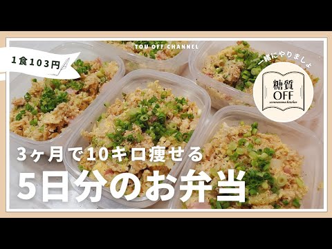 【ズボラ弁当】低糖質・高たんぱくな【チャーハン】5日分まとめて作り置きする冷凍弁当の作り方