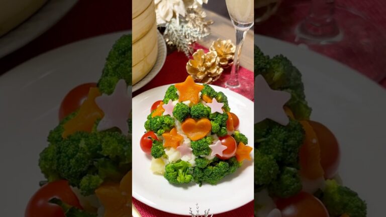せいろで作るクリスマスツリーサラダ｜簡単かわいいポテトサラダ