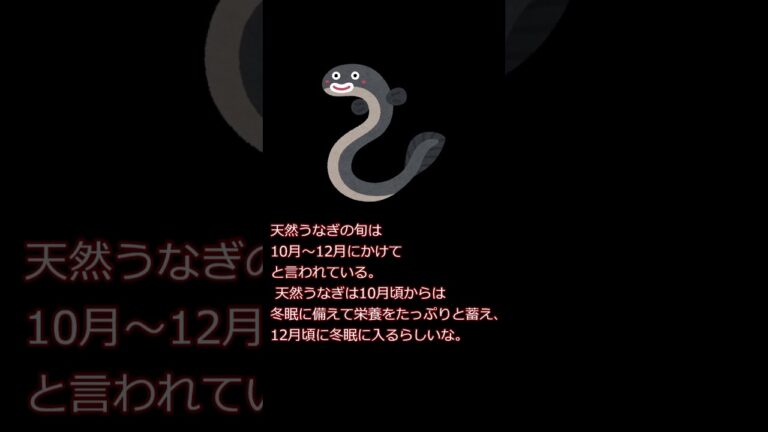 今日の雑学　ウナギの旬