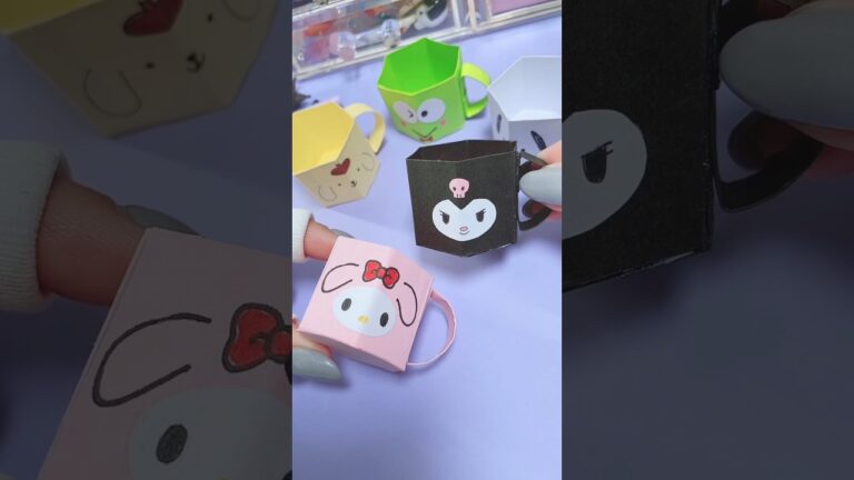 【折り紙】ミニコップ☕️の作り方💕サンリオ小物入れ#shorts