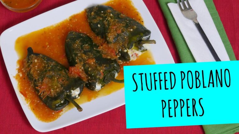 Stuffed Poblano Peppers (Chiles Rellenos recipe) - La Cooquette