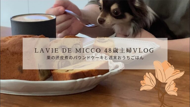 48歳主婦のvlog│栗の渋皮煮のパウンドケーキ│週末おうちごはん│かぼちゃのポタージュ│もちもちパンドミ│煮込みハンバーグ