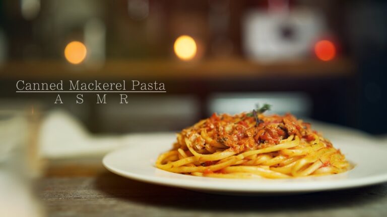 【ASMR】健康診断でコレステロールを指摘されたらこのレシピ！｜サバ缶パスタの作り方（レシピ）｜4K｜How to make  Canned Mackerel Pasta (recipe）｜