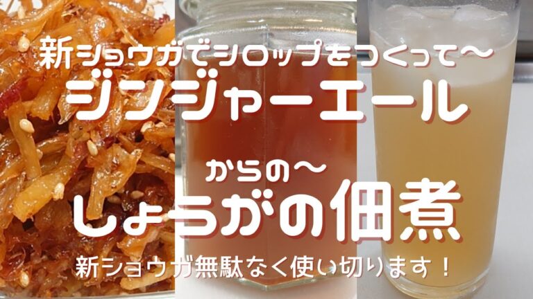 【新ショウガでジンジャエール～からの～しょうがの佃煮】新ショウガ本来の旬は１１月だよ～！店頭に並んだ新ショウガを無駄なく使い切ります！