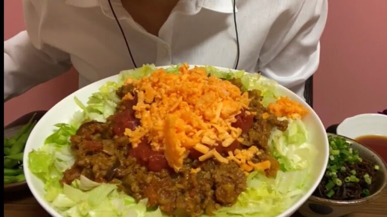 [日常][深夜のタコライス]夜ご飯食べる音!