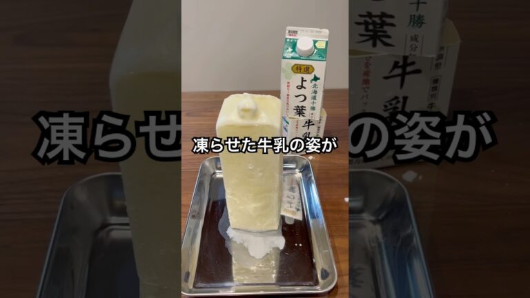 牛乳をパックごと凍らせてバター作ってみた #shorts #おもしろ動画 #funnyvideo #やってみた