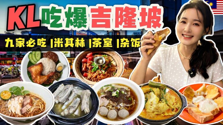 【马来西亚】在吉隆坡吃到怀疑人生，我胖5斤实测推荐9家店，打脸说大马没美食的网友！吉隆坡米其林 | 何九茶店 | 兴记肉骨茶 | 禤记瓦煲鸡饭 | 咖喱鱼头煲 | 自助式杂菜饭 | 吉隆坡火锅