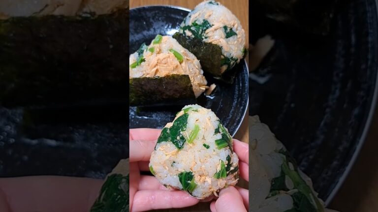 ツナめんたいほうれん草おにぎり作ってみた。#shorts #簡単レシピ