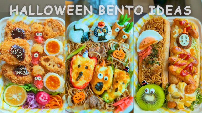 【91】Chicken Cutlet & Lotus Root Skull/Yakisoba & Bell Pepper Ghosts/Yakisoba- Pan/No-Face Meatball