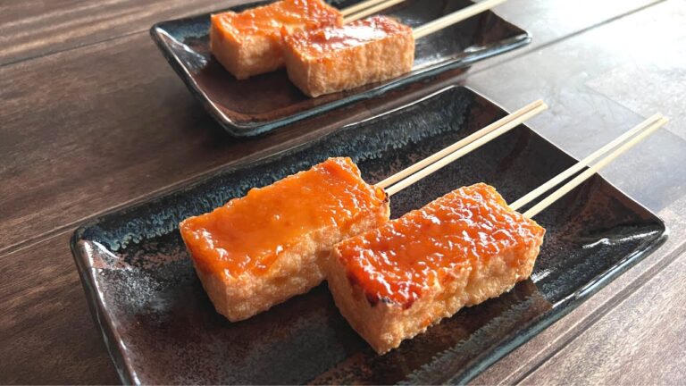 How to make Miso Dengaku (Grilled Atsuage Tofu with Miso Sauce) 厚揚げみそ田楽の作り方・レシピ