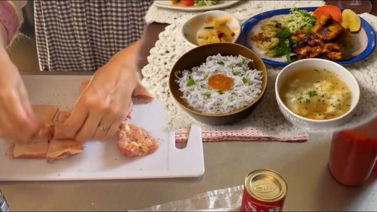 2025年12月12日　タンドリー風チキン､玉ねぎスープなど夕ごはん。ラディッシュを間引きしてみる。