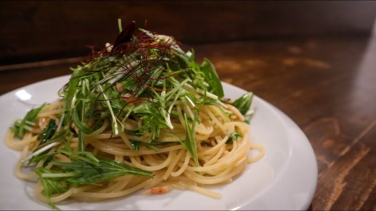 【桜エビ×水菜×ペペロンチーノ】桜エビとシャキシャキ水菜のペペロンチーノ　〜真夜中レストランmenu42〜