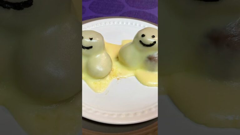 簡単！ミートボールチーズおばけの作り方！子供たちに大人気！ハロウィンメニューだよ！　#shorts
