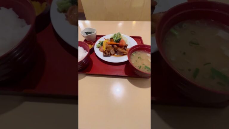 ジョイフル　彩り野菜と若鶏の黒酢あんかけ定食 #joyfull