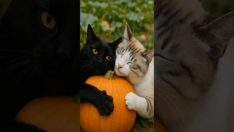 猫しろり＆くろりが作る🎃丸ごとかぼちゃポットパイ！秋のごちそう