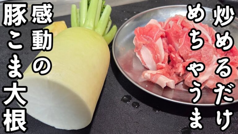 超超超ご飯ススム！大根と豚こま切れ肉を炒めるだけ！めっちゃうまい 簡単節約 おうちごはん おつまみ  副菜 お弁当おかずレシピ