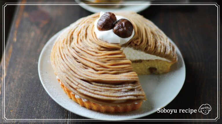 【モンブランケーキの作り方】グルテンフリー。ふんわり米粉ケーキに手作りマロンクリームが美味しい。