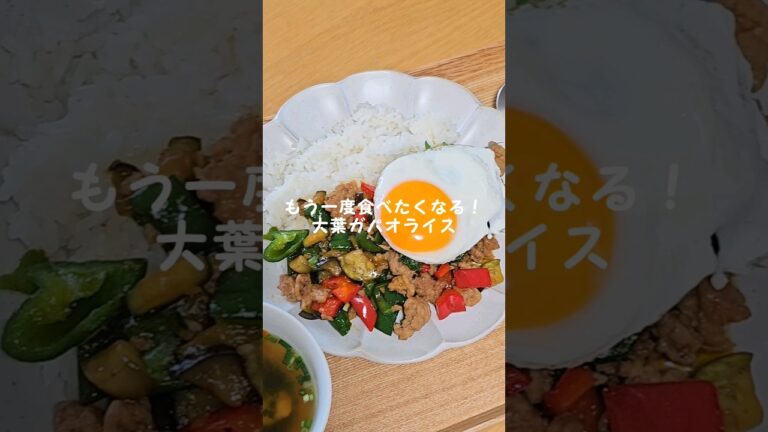 もう一度食べたくなる！大葉ガパオライス⌇夫も大絶賛。ナンプラーなしで、バジルの代わりに大葉を使ったよ。 #料理 #簡単ごはん #簡単レシピ #おうちごはん #自炊 #ガパオライス