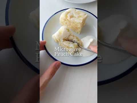 【材料3つ＋レンジで作るスイーツ】桃の蒸しケーキ / Microwave Peach Cake