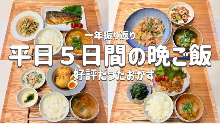 【５日間の節約献立】一年振り返り好評だったおかず/5日間の食費一人分2000円以内！/まとめ買いで節約！/概要欄に買い物リスト載せています/3人家族節約簡単献立