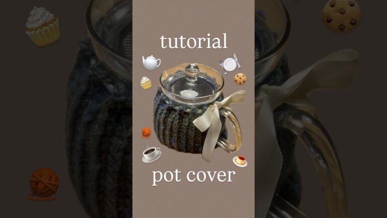 細編みだけでできるポットカバー🫖 #編み物#編み物初心者#編み物好きさんと繋がりたい#かぎ針編み#かぎ針#ポットカバー#毛糸小物