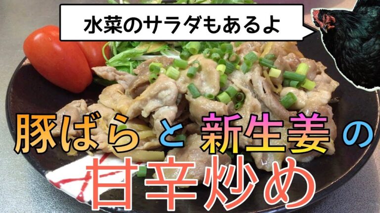 【定番】新生姜を使った豚バラの甘辛炒め！