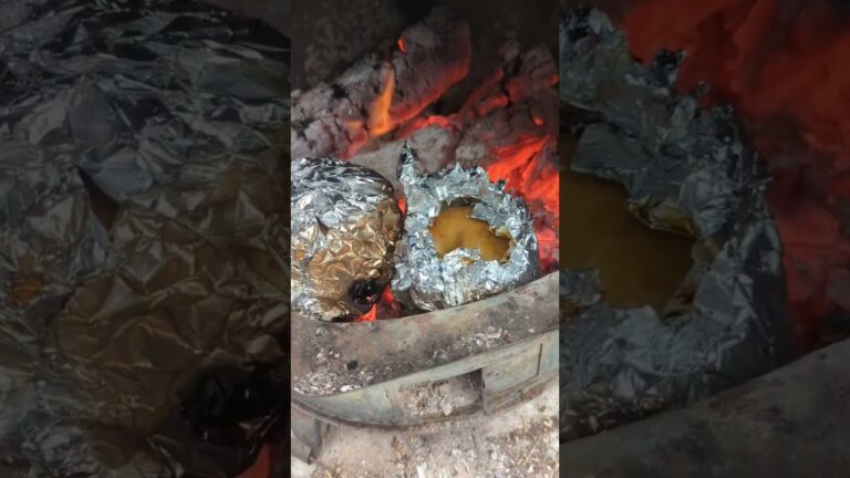 本日のデザート‼️りんごの丸焼き〜　#薪ストーブ　#キャンプ飯　#ソトメシ