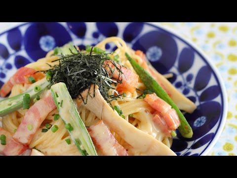 豆乳の和風カルボナーラ