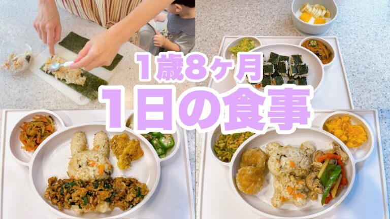 1歳8ヶ月のとある日の1日の食事｜1歳の食事｜母はご飯の型抜きにハマり中