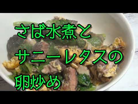 【ダイエット】さば水煮とサニーレタスの卵炒め