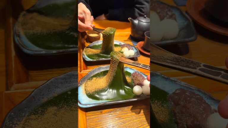 抹茶わらび餅がめちゃ伸びる🍵😂#naiグルメ #東京グルメ#japanesefood#抹茶#わらび餅
