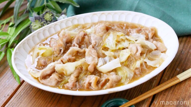 【豚こまとキャベツの中華風春雨うま煮】春雨でボリューム満点！キャベツと豚こまで旨みたっぷり♪オイスターソースが味の決めて｜macaroni（マカロニ）