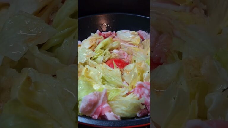 お出汁でトマトとレタスの豚バラスピード鍋! #shotrs