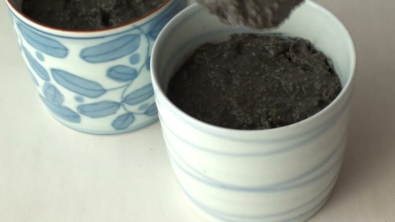 オートミールの黒ごまプリン