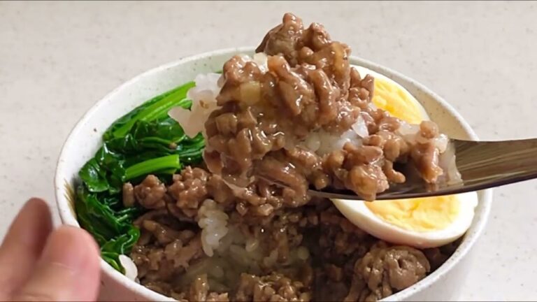 煮込まない！ひき肉で簡単 ルーローハン(魯肉飯 )　コスト０円ゆで卵　ルーローハン 簡単　炊飯器 ゆで卵　半熟卵の作り方　ゆで卵の作り方