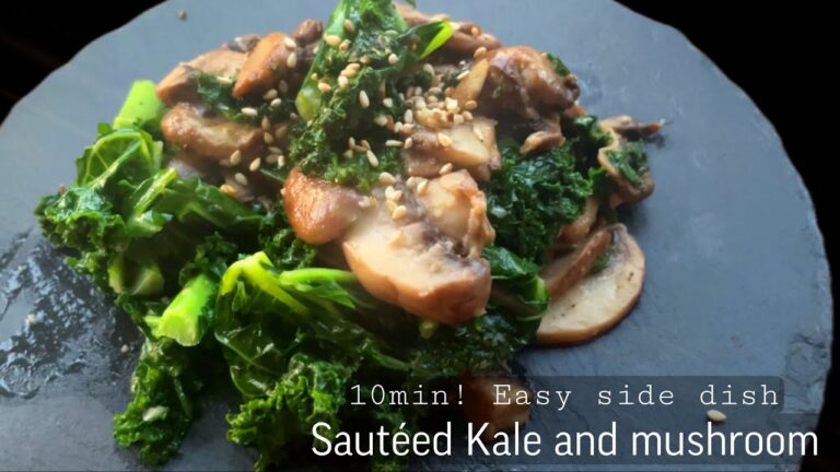 【10min】GF Sautéed Kale and mushroom | 簡単ヘルシー！ケールとキノコのバターソテー