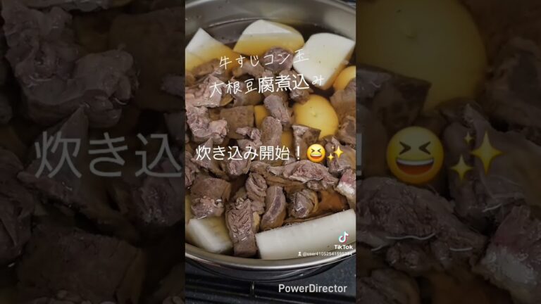 #牛すじコン玉大根豆腐煮込み#牛すじ肉#大根#豆腐#コンニャク#発表#煮込み料理