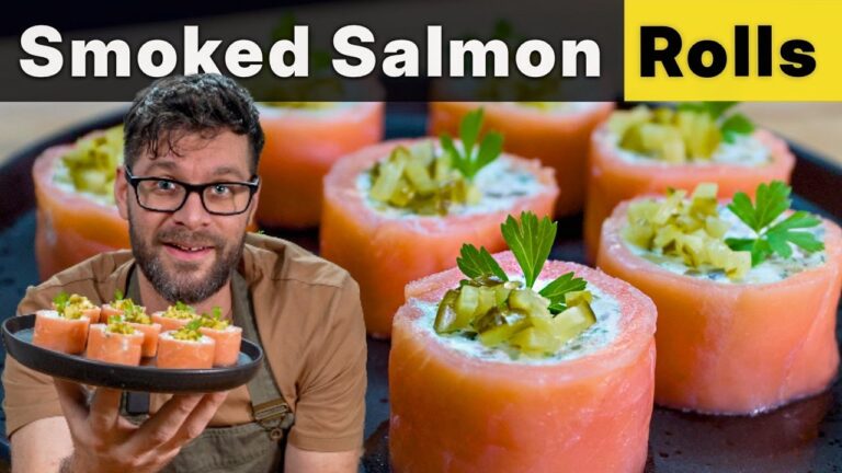 スモークサーモンクリームチーズロール｜簡単パーティーカナッペ