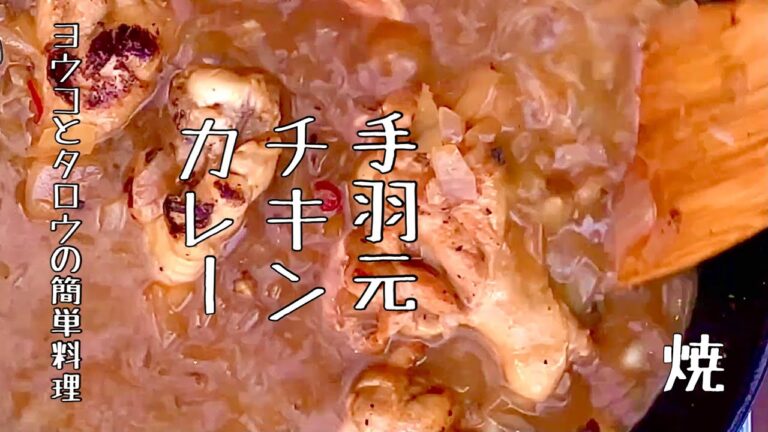 【ワンパン飯】手羽元チキンカレーをアウトドアで作ってみた。愛犬もね【簡単レシピ】