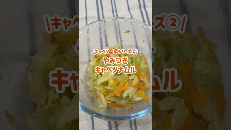 【やみつきキャベツナムル】レンジのみ☆10分でできる保育園のキャベツ副菜②#キャベツ #人参 #ナムル #副菜#簡単レシピ #管理栄養士 #雲母保育園 #幼児食 #保育園給食 #料理