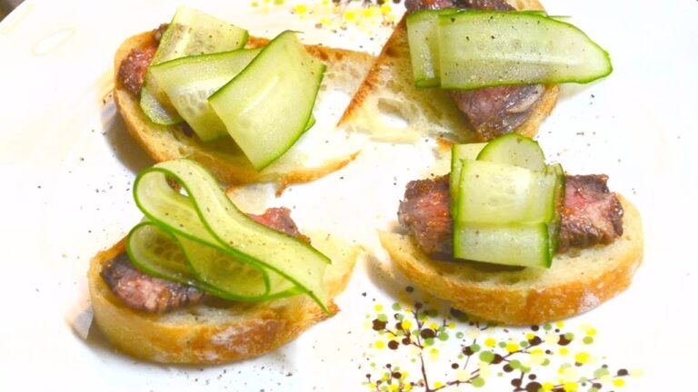 パーティーなどのフィンガーフードに最適、ローストビーフのカナッペの作り方　　How to make roast beef canape