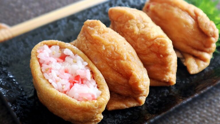 How to make Inarizushi (Red Pickled Ginger) & Sushi rice. (Inari Sushi/Recipe/Resep/Tofu)紅生姜いなり寿司レシピ
