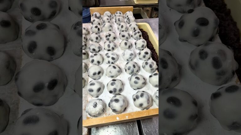 昔ながらの餅つき機で作る極上の黒豆大福🫘
