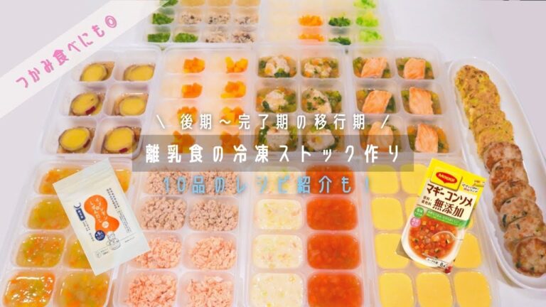【離乳食後期〜完了期】移行中の冷凍ストック作り！簡単レシピ10品紹介/手づかみ食べ(1歳0ヶ月小食ベビー)