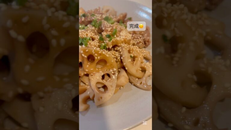 【料理】ご飯がすすむ！豚こま肉と蓮根の甘酢炒め#shorts#簡単レシピ#れんこん#お弁当おかず#自炊