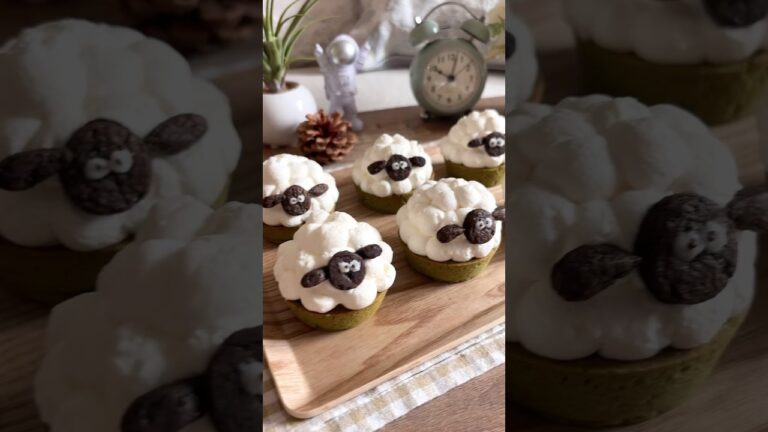 【もふもふ？抹茶タルト🐑】クリーム好きにはたまらない🤤詳しい作り方は動画に載せてるよ〜♡ #cake #おうちカフェ #手作りスイーツ #スイーツ #お菓子作り