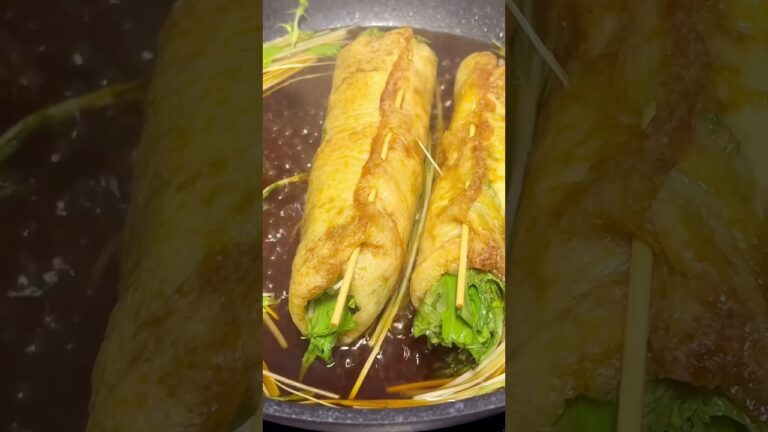 水菜と油揚げのチーズ巻き