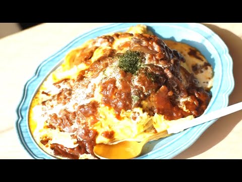 おうちで洋食屋さん風オムライス×ハヤシライスのレシピ【オムハヤシの作り方】【お弁当にも】オムライス弁当